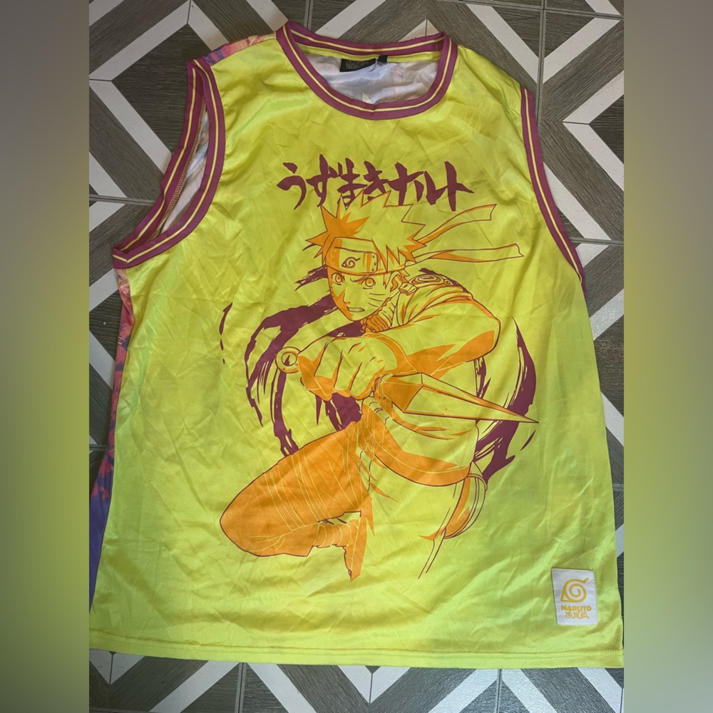 Naruto Shippuden Graphic Basketball Jersey Style Shirt XL